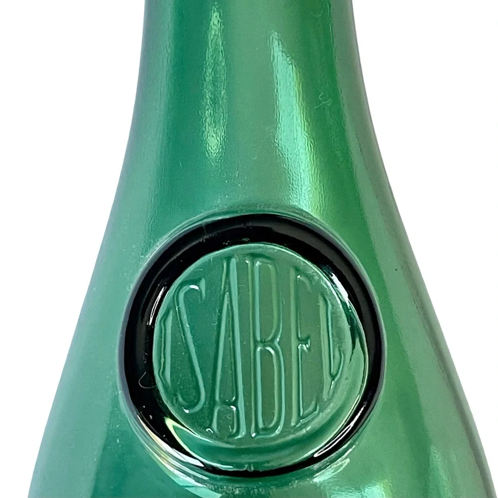 Vintage Isabel Green Glass Mini Carafe Decanter Vase 8.5 inch